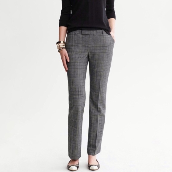Banana Republic Plaid Martin Fit Trousers - Picture 1 of 11